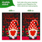 Load image into Gallery viewer, G128 Combo Pack: Garden Flag Stand Black 36 in x 16 in &amp; Garden Flag Happy Valentine's Day Decoration Gnome Holding Red Heart 12x18 Blockout Fabric