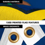 Load image into Gallery viewer, G128 Combo Pack: 6 Feet Tangle Free Spinning Flagpole (Silver) North Dakota ND State Flag 3x5 ft Printed 150D Brass Grommets (Flag Included) Aluminum Flag Pole