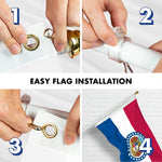 Load image into Gallery viewer, G128 Combo Pack: 6 Ft Tangle Free Spinning Flagpole (White) &amp; Missouri Flag 3x5 Ft Printed 150D Polyester, Brass Grommets (Flag Included) Aluminum Flag Pole