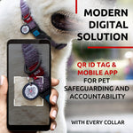 Load image into Gallery viewer, WAUDOG Reflective Cotton Dog Collar Eco Friendly Alt to Nylon Collar for Small Medium and Large Dogs Pet Collar with QR ID Tag Puppy Collar for Large Breed Dogs Adjustable Male Female Dog Collar
