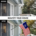 Load image into Gallery viewer, G128 Combo Pack: 5 Ft Tangle Free Aluminum Spinning Flagpole (Black) &amp; American USA Yacht Ensign Flag 2x3 Ft, ToughWeave Series Embroidered 300D Polyester  Pole with Flag Included