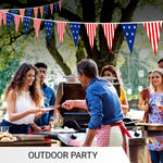 Load image into Gallery viewer, G128 American USA Star &amp; Stripe Pennant Banner  Flag 7 x 8 Inch, Full String 9.8 Feet  Printed 150D Polyester, Decorations For Bar, School, Festival Events Celebration (Total 10 PCS)