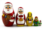 Load image into Gallery viewer, Matryoshka Babuska Russian Nesting Wooden Doll Christmas Story Santa 5 Pcs