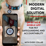 Load image into Gallery viewer, Blue Reflective Cotton Dog Collar Eco Friendly for Medium Dogs 10 -16 inch Neck