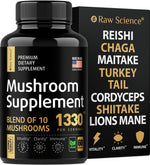 Load image into Gallery viewer, Mushroom Shiitake Lions Mane Supplement Capsules Cordyceps 60 Capsules