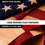 Load image into Gallery viewer, G128 Combo Pack: 6 Ft Tangle Free Aluminum Spinning Flagpole (White) &amp; Betsy Ross TeaStained Flag 3x5 Ft, LiteWeave Pro Series Printed 300D Polyester  Pole with Flag Included