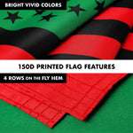 Load image into Gallery viewer, G128 Combo Pack: 6 Ft Tangle Free Aluminum Spinning Flagpole (White) &amp; Afro American Black Liberation BLM Flag 3x5 Ft, LiteWeave Pro Series Printed 150D Polyester  Pole with Flag Included