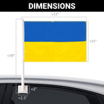 Load image into Gallery viewer, G128 2 Pack: Ukraine Ukrainian Car Flag  11x17 In  Double LiteWeave Pro Series Double Sided Printed 150D Polyester  Flagpole Included  Perfect for Festival Celebrations, Parades