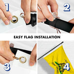 Load image into Gallery viewer, G128  6 Feet Tangle Free Spinning Flagpole (Black) Gadsden Flag Brass Grommets Spun Polyester 3x5 ft (Flag Included) Aluminum Flag Pole