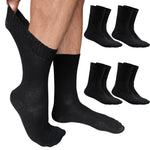 Load image into Gallery viewer, Mens Diabetic Socks 9 to 12 Shoe Size Wide Loose Top 4 Pairs Thin Cotton Diabetic Socks Black Crew