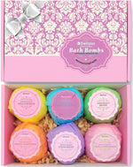 Load image into Gallery viewer, Bath Bombs Gift Set   6 Bubble Bath Fizzies (6 x 2oz) with Natural Dead Sea