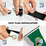Load image into Gallery viewer, G128 Combo Pack: 6 Feet Tangle Free Spinning Flagpole (Black) Washington WS State Flag 3x5 ft Printed 150D Brass Grommets (Flag Included) Aluminum Flag Pole