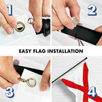 Load image into Gallery viewer, G128 Combo Pack: 6 Ft Tangle Free Aluminum Spinning Flagpole (Black) &amp; Alabama AL State Flag 3x5 Ft, ToughWeave Series Embroidered 300D Polyester  Pole with Flag Included
