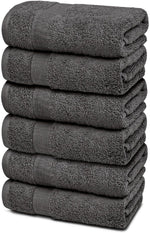 Load image into Gallery viewer, 6 Pack Charcoal Color Resort Collection Soft Hand Towels 16x27 inch Plush Cotton