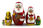 Load image into Gallery viewer, Matryoshka Babuska Russian Nesting Wooden Doll Christmas Story Santa 5 Pcs
