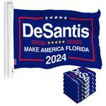 Load image into Gallery viewer, G128 5 Pack: DeSantis Election Make America Florida Flag  3x5 Ft  LiteWeave Pro Series Printed 150D Poly  Election Flag, Vibrant Colors, Brass Grommets, Thicker and More Durable Than 100D 75D Poly