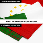 Load image into Gallery viewer, G128 Combo Pack: 6 Ft Tangle Free Spinning Flagpole (White) &amp; Tajikistan Flag 3x5 Ft Printed 150D Polyester, Brass Grommets (Flag Included) Aluminum Flag Pole