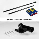 Load image into Gallery viewer, G128 Combo Pack: 5 Ft Tangle Free Aluminum Spinning Flagpole (Black) &amp; Georgia GA State Flag 2x3 Ft, ToughWeave Series Embroidered 300D Polyester  Pole with Flag Included