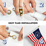 Load image into Gallery viewer, G128 Combo Pack: 6 Ft Tangle Free Aluminum Spinning Flagpole (White) &amp; American USA Yacht Ensign Flag 3x5 Ft, LiteWeave Pro Series Printed 150D Polyester  Pole with Flag Included