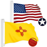 Load image into Gallery viewer, G128 Combo Pack: American USA Flag 2x3 Ft &amp; New Mexico Flag 2x3 Ft, Both Embroidered SPUN Polyester, Indoor/Outdoor, Brass Grommets