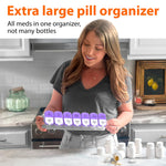 Load image into Gallery viewer, Extra Large Pill Organizer Purple white 2 Times A Day Big Pill Box 7 Day Am Pm