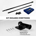 Load image into Gallery viewer, G128 Combo Pack: 5 Ft Tangle Free Spinning Flagpole (Black) &amp; Indiana Flag 2.5x4 Ft Embroidered 220GSM Spun Polyester, Brass Grommets (Flag Included) Aluminum Flag Pole