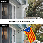 Load image into Gallery viewer, Flag Pole 6FT Black Tangle Free &amp; Blue Estelada Flag 3x5 Ft Combo Printed 150D Polyester By G128