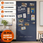 Load image into Gallery viewer, 35 Pack Magnetic Picture Pockets for Classroom Set 25 4x6 &amp; 10 5x7 Black   Locker Photo Sleeve Holder   Magnetic Picture Frames for School   Magnet Photo Display for Locker   Bulk Classroom Storage