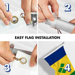 Load image into Gallery viewer, G128 Combo Pack: 6 Ft Tangle Free Aluminum Spinning Flagpole (Silver) &amp; Saint Vincent and the Grenadines Vincentian Flag  3x5 Ft LiteWeave Pro Series Printed 150D Polyester  Pole with Flag Included