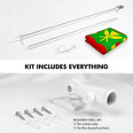 Load image into Gallery viewer, G128 Combo Pack: 6 Ft Tangle Free Aluminum Spinning Flagpole (Silver) &amp; Hawaii Kanaka Maoli Flag 3x5 Ft, LiteWeave Pro Series Printed 150D Polyester  Pole with Flag Included