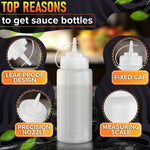 Load image into Gallery viewer, 6 Pack Plastic Condiment Squeeze Bottles 24oz Refillable Squirt Bottles with Narrow Tip Leak Resistant Great for Oil Sauces Ketchup Mayonnaise Syrup Dressing BBQ Stations &amp; Catering Use