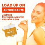 Load image into Gallery viewer, Turmeric Supplement Supports Joint Immune System Brain Skin 250 mg per Capsule