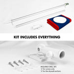 Load image into Gallery viewer, G128 Combo Pack: 6 Ft Tangle Free Spinning Flagpole (Silver) &amp; Laos Flag 3x5 Ft Printed 150D Polyester, Brass Grommets (Flag Included) Aluminum Flag Pole