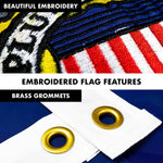 Load image into Gallery viewer, G128  6 Feet Tangle Free Spinning Flagpole (White) Wisconsin Double Sided Brass Grommets Embroidered 3x5 ft (Flag Included) Aluminum Flag Pole