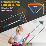 Load image into Gallery viewer, Wall Mop Cleaner with Long Handle Adjustable 31–79 Inch Flat Microfiber Wall Cleaner Mop Dark Green Stainless Steel Handle Walls Ceiling and Floor Use