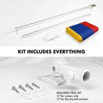 Load image into Gallery viewer, G128 Combo Pack: Flag Pole 6 FT Silver Tangle Free &amp; Armenia Armenian Flag 3x5 FT Printed 150D Polyester