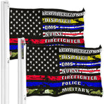 Load image into Gallery viewer, G128 2 Pack: Thin Line First Responders American Flag  3x5 Ft  LiteWeave Series Printed 150D Poly  Duty and Honor Flag, Indoor/Outdoor, Vibrant Colors, Brass Grommet, Thicker and Durable Than 100D