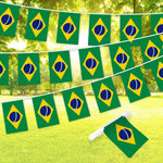Load image into Gallery viewer, G128 Brazil Brazilian Bunting Banner  Flag 8.2 x 5.5 Inch, Full String 33 Feet  Printed 150D Polyester, Decorations For Bar, School, Festival Events Celebration