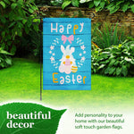 Load image into Gallery viewer, Combo Pack Garden Flag Stand Black 36x16 in and Garden Flag 12x18 in Happy