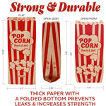 Load image into Gallery viewer, Popcorn Bags 1.5oz Bulk Pack of 125 Medium Brown &amp; Red Individual Pop Corn Bags