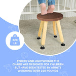 Load image into Gallery viewer, Wooden Step Stool for Kids and Toddlers – Set of 2 – Walnut – Extendable Legs Kids Chair – Sensory Table Seat – Children's Round Sitting Furniture with Leveling Feet and Anti Slip Pads