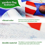 Load image into Gallery viewer, G128 Combo Pack: Garden Flag Stand Black 36 in x 16 in &amp; Garden Flag Patriotic Decoration Home Birdhouse 12x18 DoubleSided Blockout Fabric