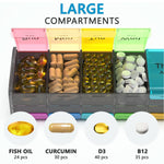 Load image into Gallery viewer, Extra Large Pill Organizer XXL Pill Box 7 Day Weekly Pill Organizer with AM PM