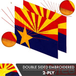 Load image into Gallery viewer, Arizona AZ State Flag 3x5 Ft 10Pack Doublesided Embroidered Polyester By G128