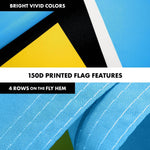 Load image into Gallery viewer, G128 Combo Pack: 6 Ft Tangle Free Aluminum Spinning Flagpole (Black) &amp; Saint Lucia Saint Lucian Flag 3x5 Ft, LiteWeave Pro Series Printed 150D Polyester  Pole with Flag Included