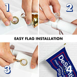 Load image into Gallery viewer, G128 Combo Pack: 6 Ft Tangle Free Aluminum Spinning Flagpole (White) &amp; DeSantis Election Make America Florida Flag 3x5 Ft, LiteWeave Pro Series Printed 150D Polyester  Pole with Flag Included