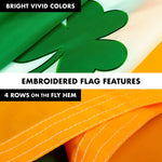 Load image into Gallery viewer, G128  6 Feet Tangle Free Spinning Flagpole (Black) Ireland SHAMROCK Flag Brass Grommets Embroidered 3x5 ft (Flag Included) Aluminum Flag Pole