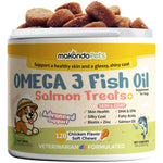 Load image into Gallery viewer, Omega 3 for Dogs   120 Fish Oil Treats for Shedding   Dog Allergy Chews  Skin and Coat Supplement Itch Relief Hot Spots   Joint Health   EPA &amp; DHA Fatty Acids Biotin   Puppy Salmon Oil Soft Chews