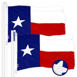 Load image into Gallery viewer, G128 2 Pack: Texas TX State Flag  6x10 Ft  ToughWeave Series Embroidered 300D Polyester  Embroidered Design, Indoor/Outdoor, Brass Grommets