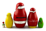 Load image into Gallery viewer, Matryoshka Babuska Russian Nesting Wooden Doll Christmas Story Santa 5 Pcs